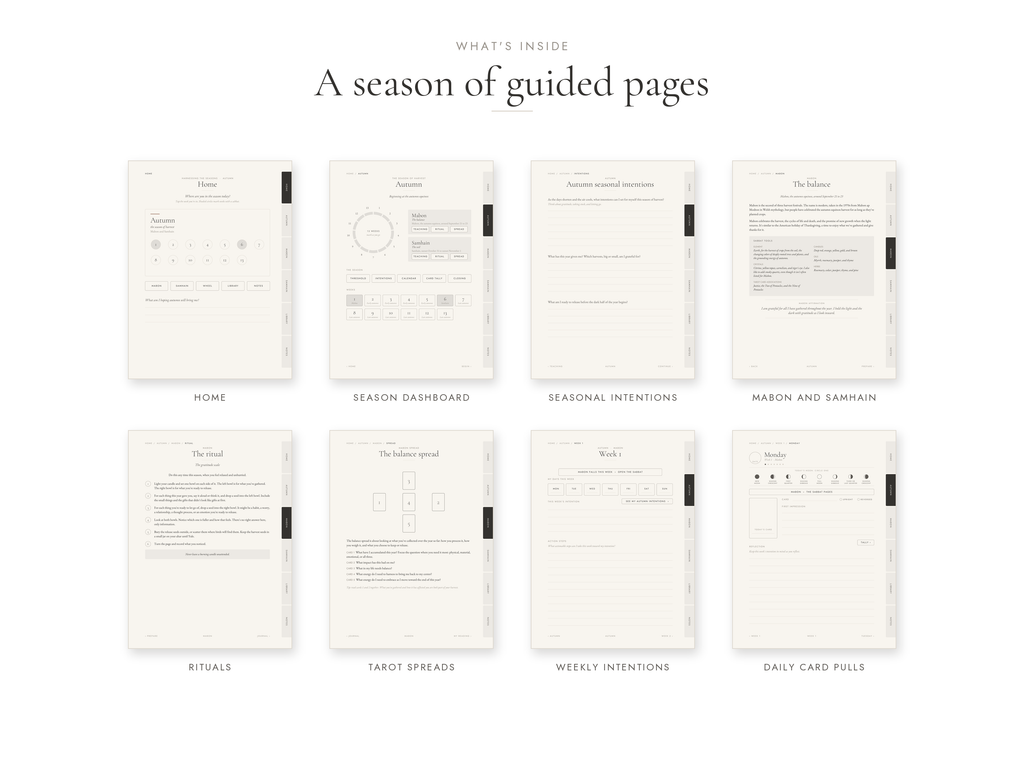 Harnessing the Seasons: Autumn, Digital Tarot Journal (Hyperlinked PDF)