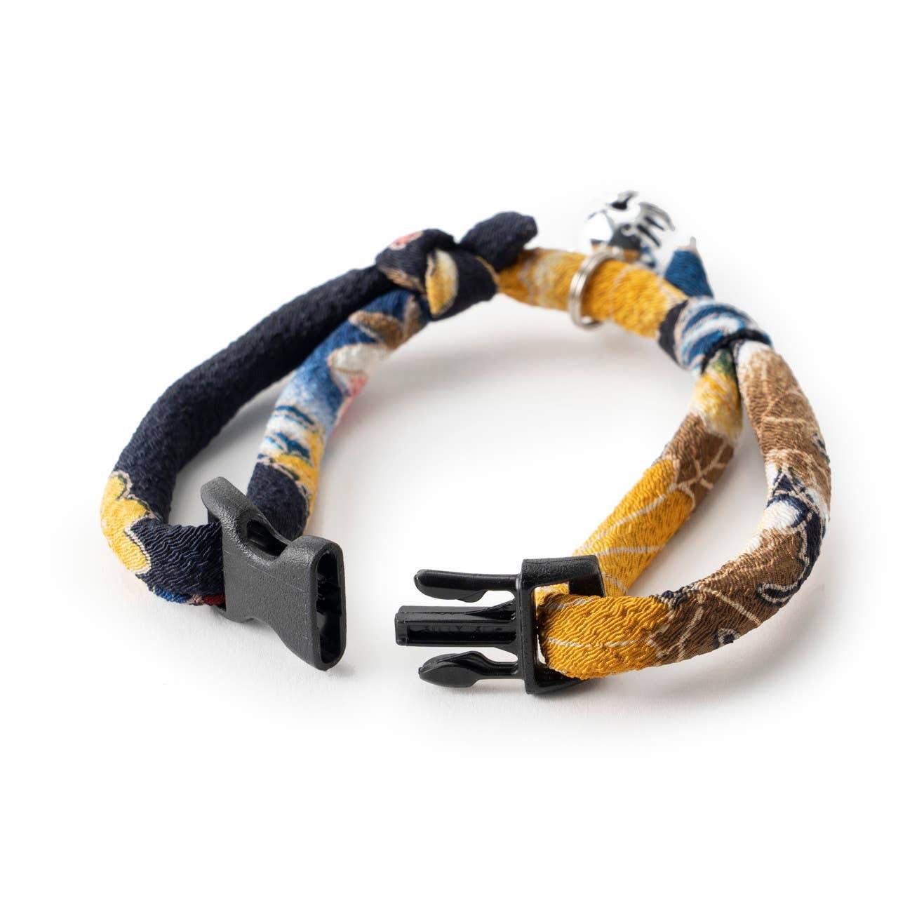 Chirimen Hanabi Fireworks Cat Collar (Midnight Blue) - Water Moon Shop