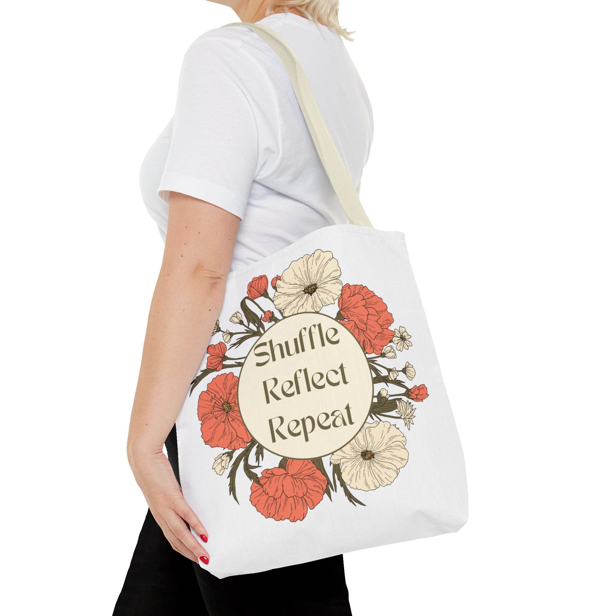 Shuffle, Reflect, Repeat Floral Tote Bag - Water Moon Shop