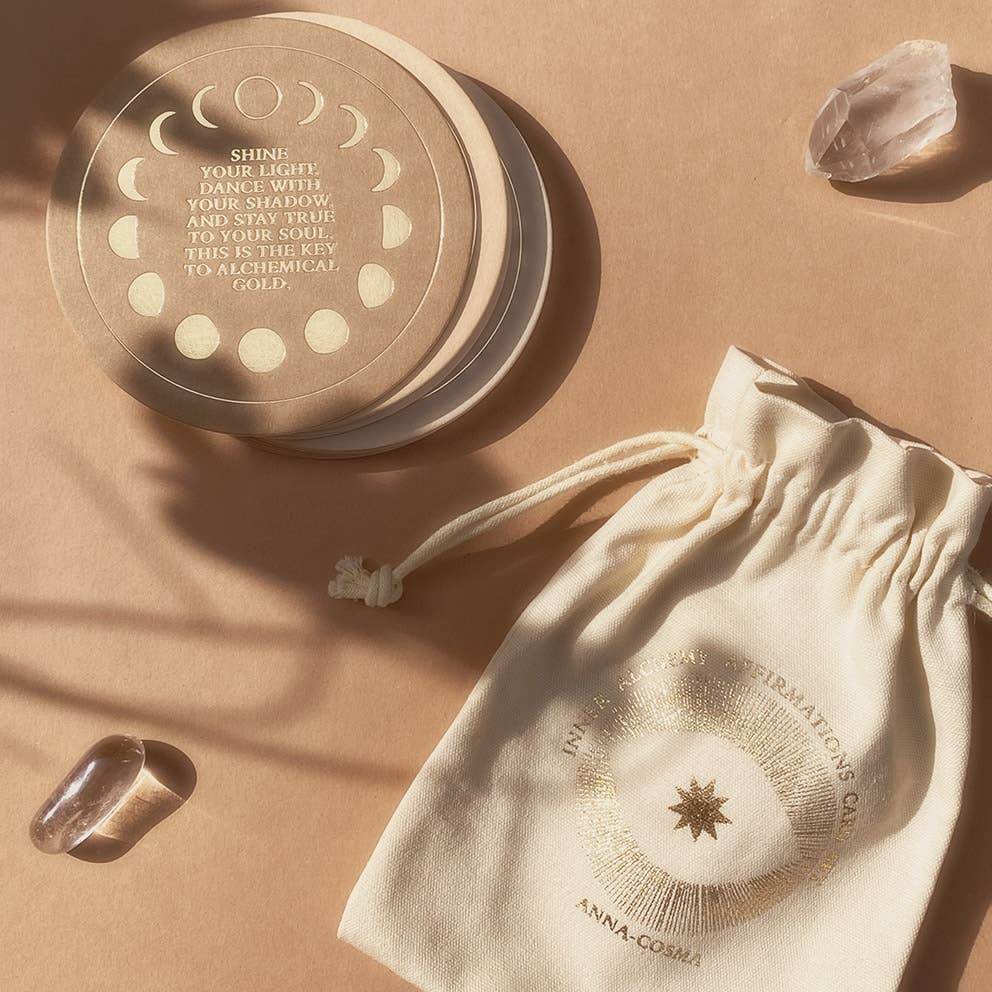 Inner Alchemy Affirmations - Round Card Deck - Gold Edition - Water Moon Shop