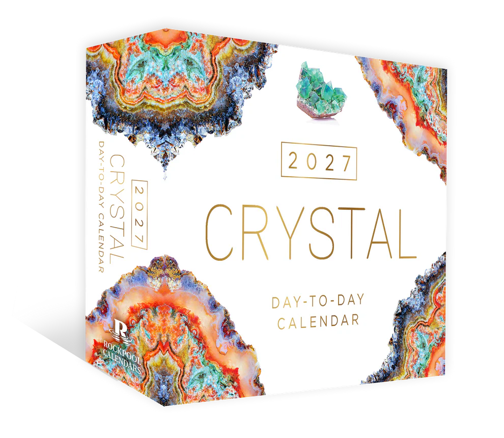 2027 Crystal Day-to-Day Calendar by Adam Barralet, Daily Crystal Ritual Desk Box Calendar