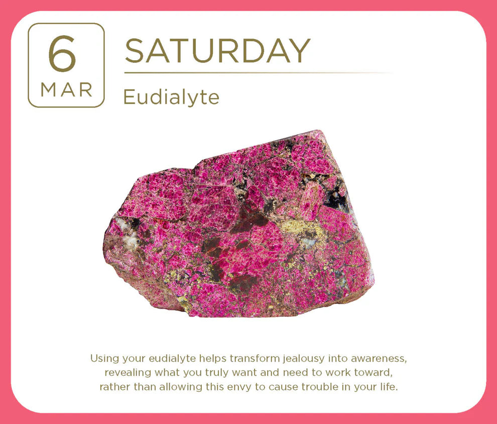 2027 Crystal Day-to-Day Calendar by Adam Barralet, Daily Crystal Ritual Desk Box Calendar