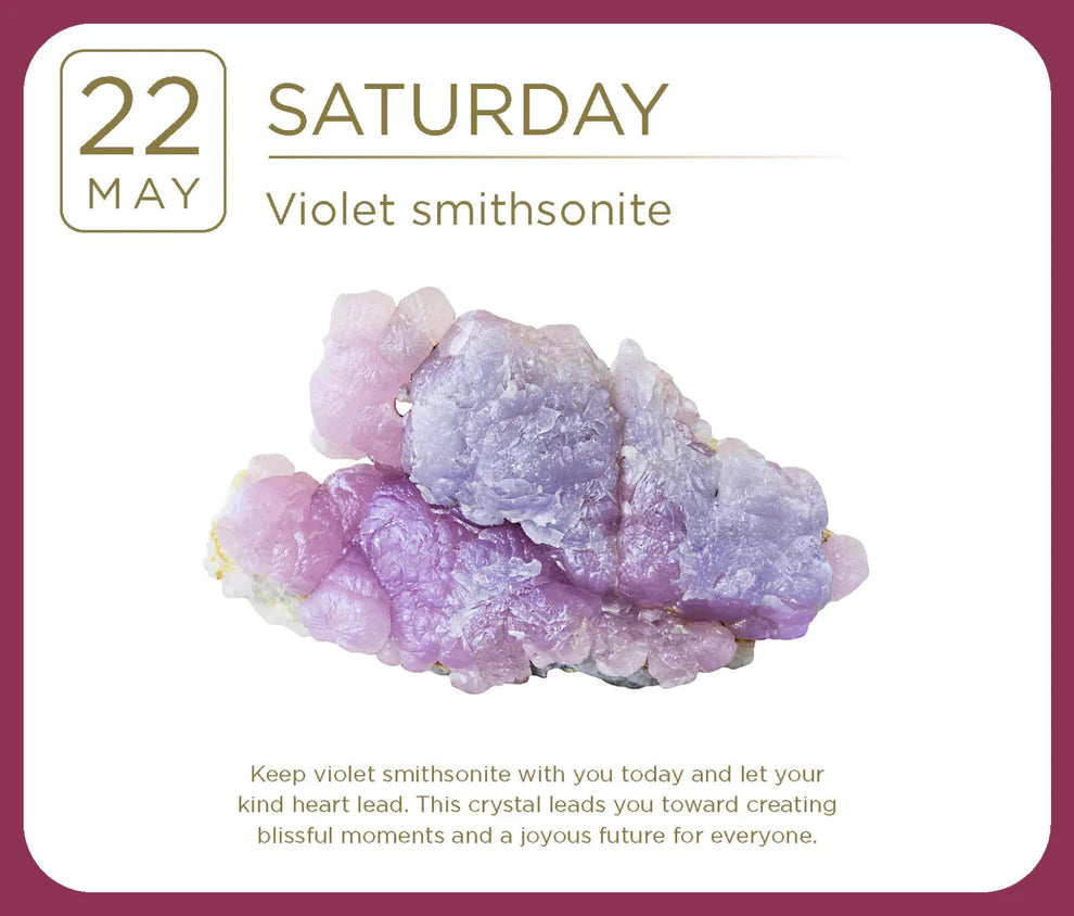 2027 Crystal Day-to-Day Calendar by Adam Barralet, Daily Crystal Ritual Desk Box Calendar