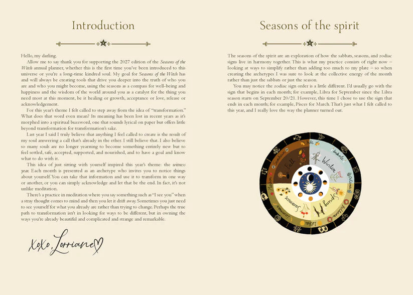 2027 Seasons of the Witch Planner Calendar by Lorriane Anderson, Witchy Journal Planner