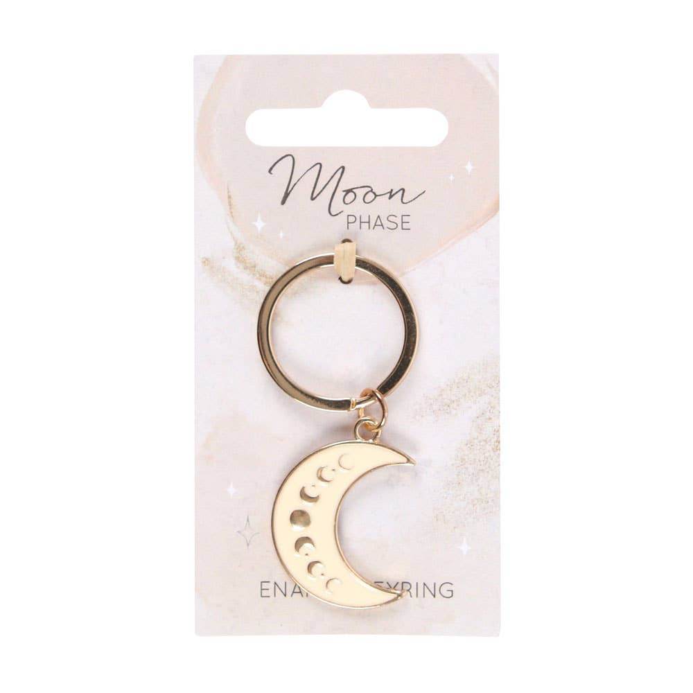 Moon Phase Crescent Enamel Keyring - Water Moon Shop