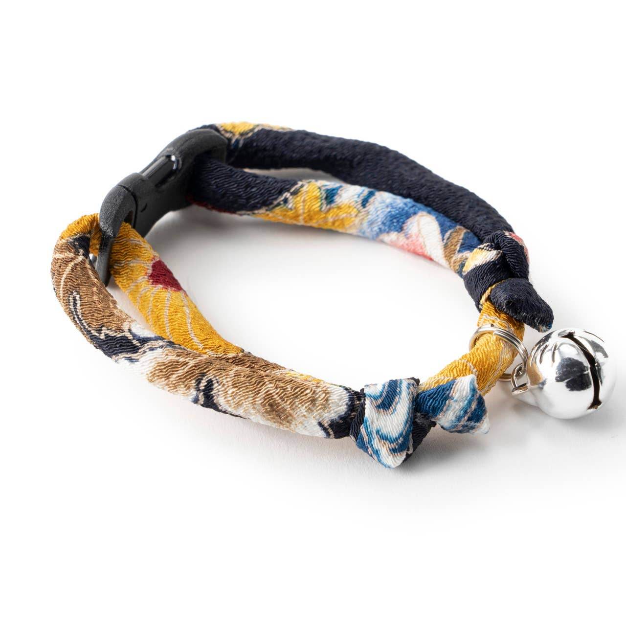 Chirimen Hanabi Fireworks Cat Collar (Midnight Blue) - Water Moon Shop