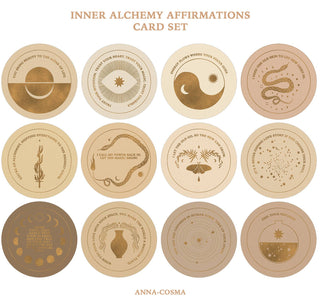 Inner Alchemy Affirmations - Round Card Deck - Gold Edition - Water Moon Shop