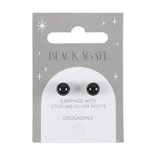 Black Agate Semi Precious Crystal Earrings - Water Moon Shop