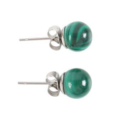 Malachite Semi Precious Crystal Earrings - Water Moon Shop