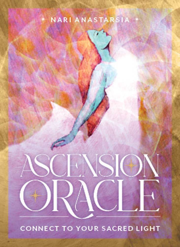 Ascension Oracle by Nari Anastarsia - 36 card lightworker and spiritual ascension deck with gold gilt edges for frequency raising and consciousness expansion