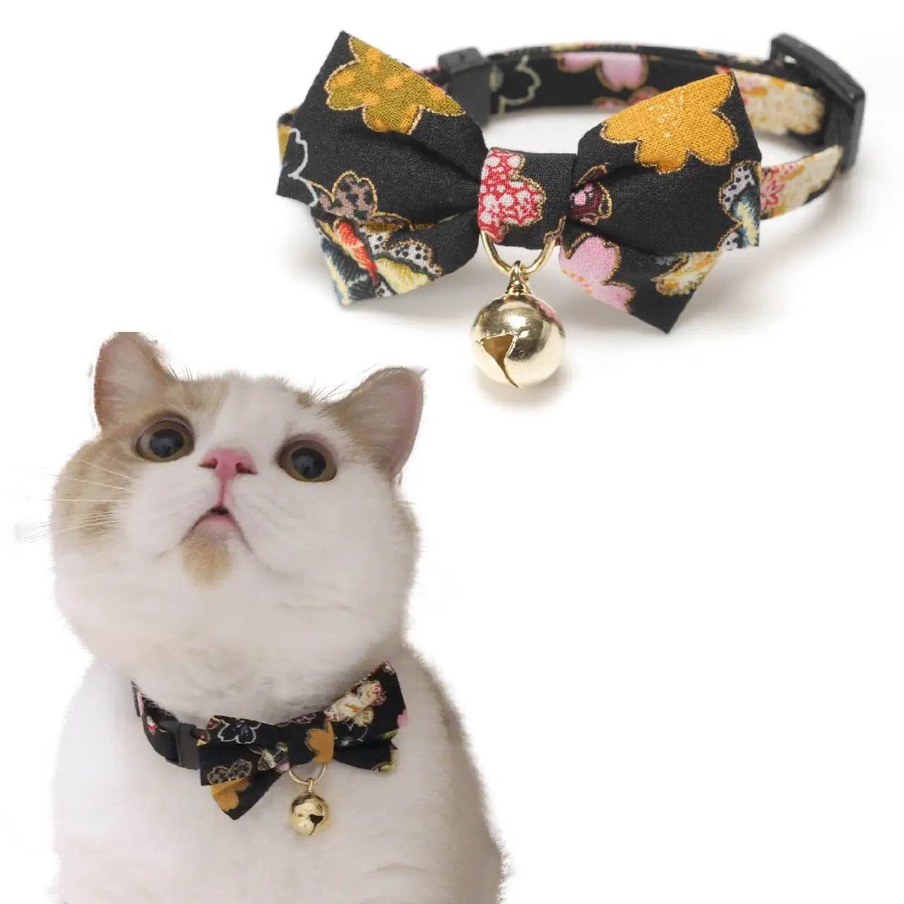 Kimono Bow Tie Cat Collar (Multiple Colors) - Water Moon Shop