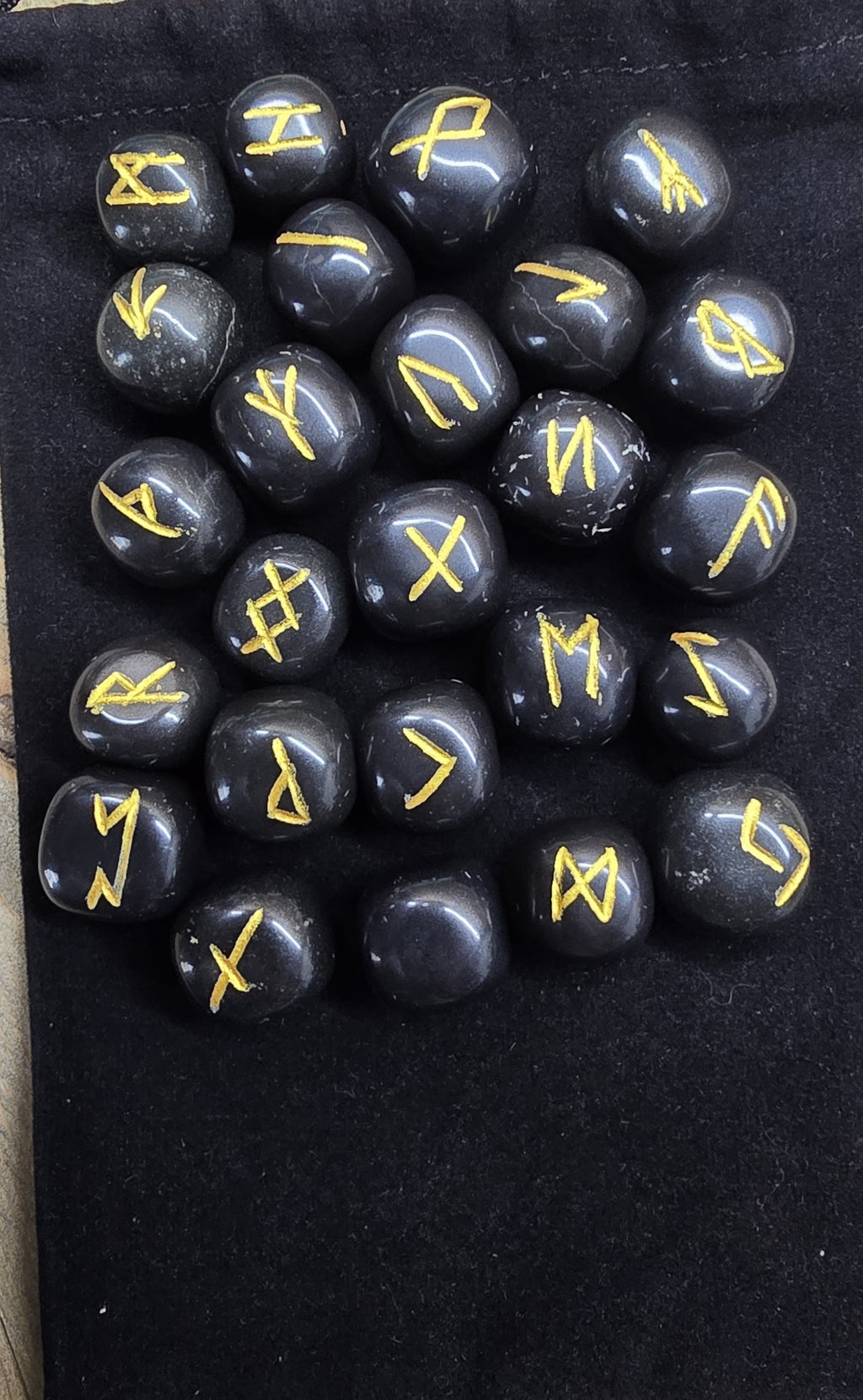 The Big Book of Runes & Rune Stones Rainbow Moonstone, Black Agate, Shungite, Bundle