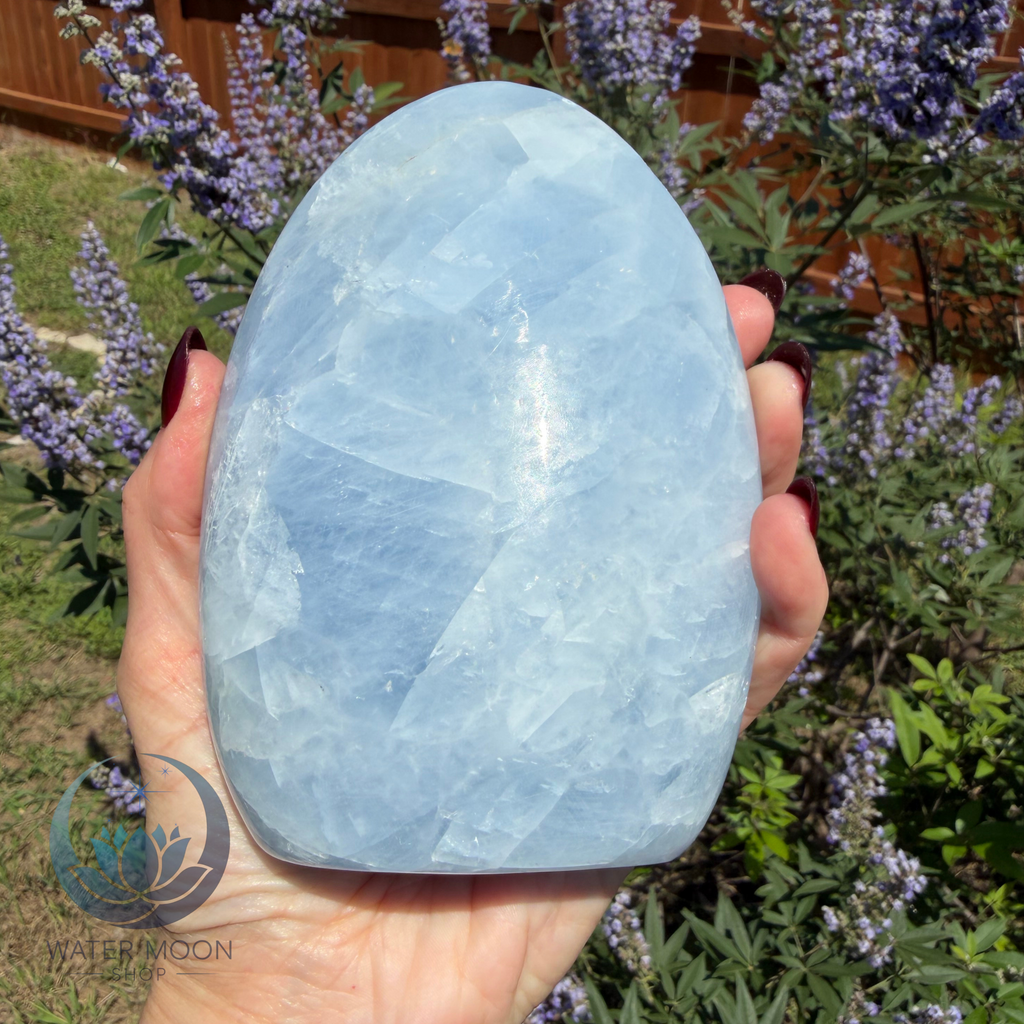 Blue Calcite Freeform, Madagascar, 2lb 3.6oz, 5.5"
