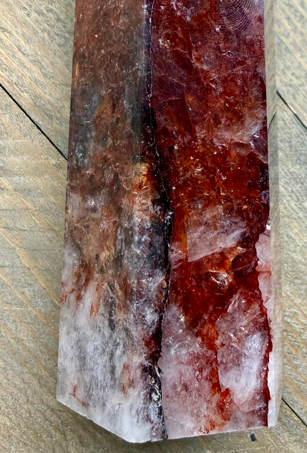 7.5" Hematoid Fire Quartz Tower Point