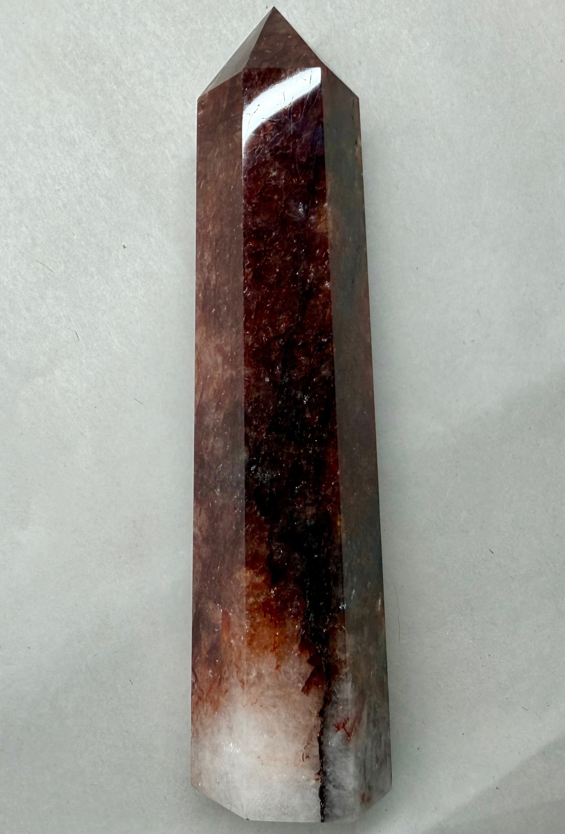 7.5" Hematoid Fire Quartz Tower Point