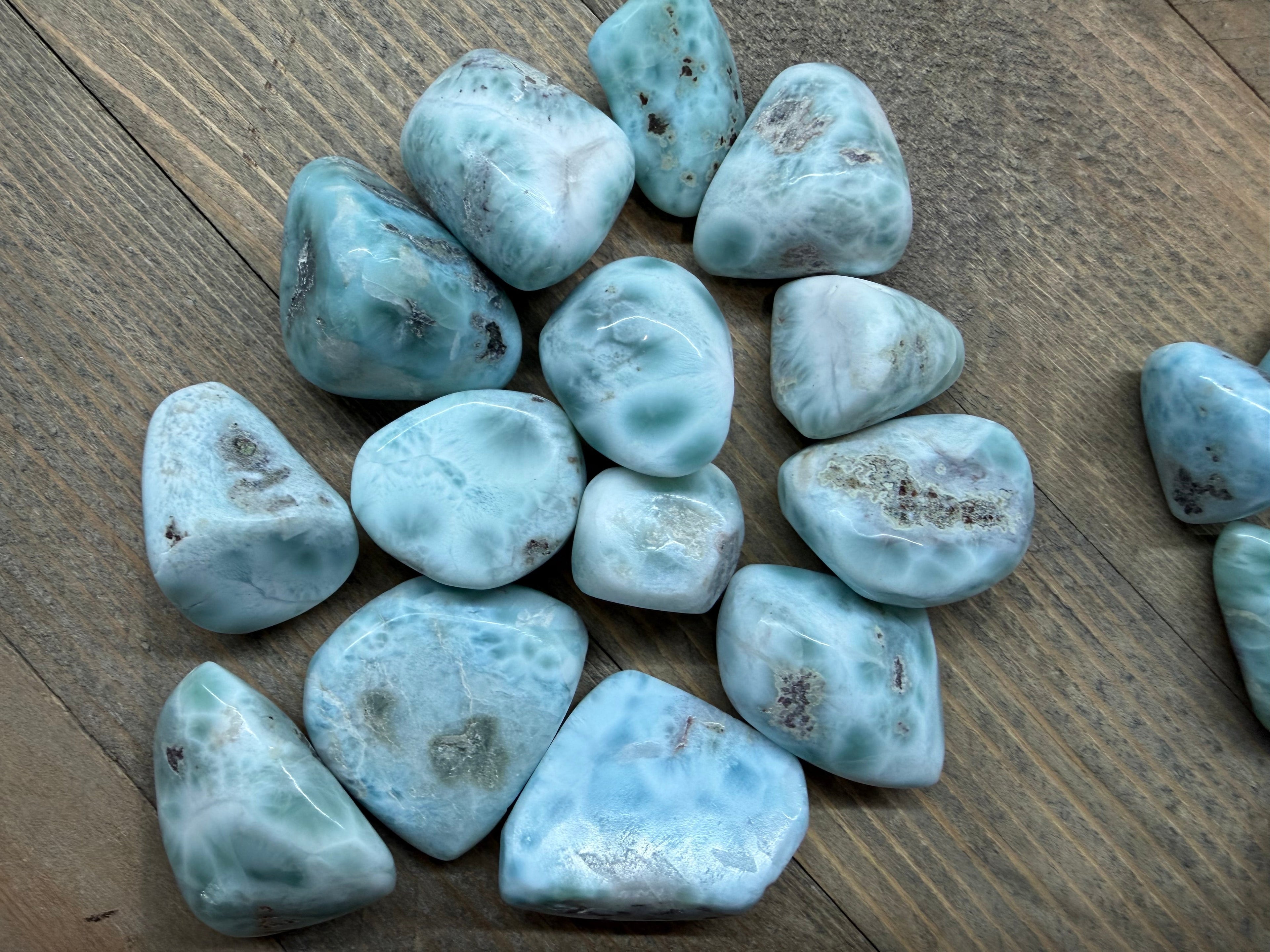 Larimar Tumbled Stone — Ethically Sourced, Dominican Republic | Choose Your Size