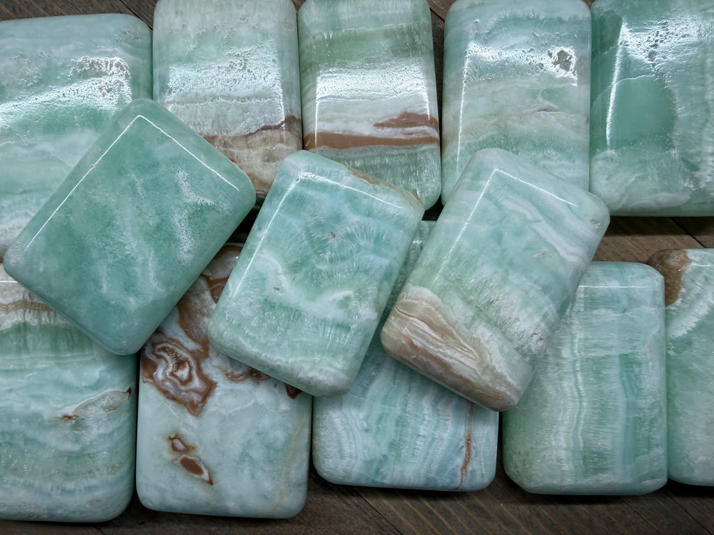 Caribbean Calcite Soap Shape Palm Stone | Choose Your Size