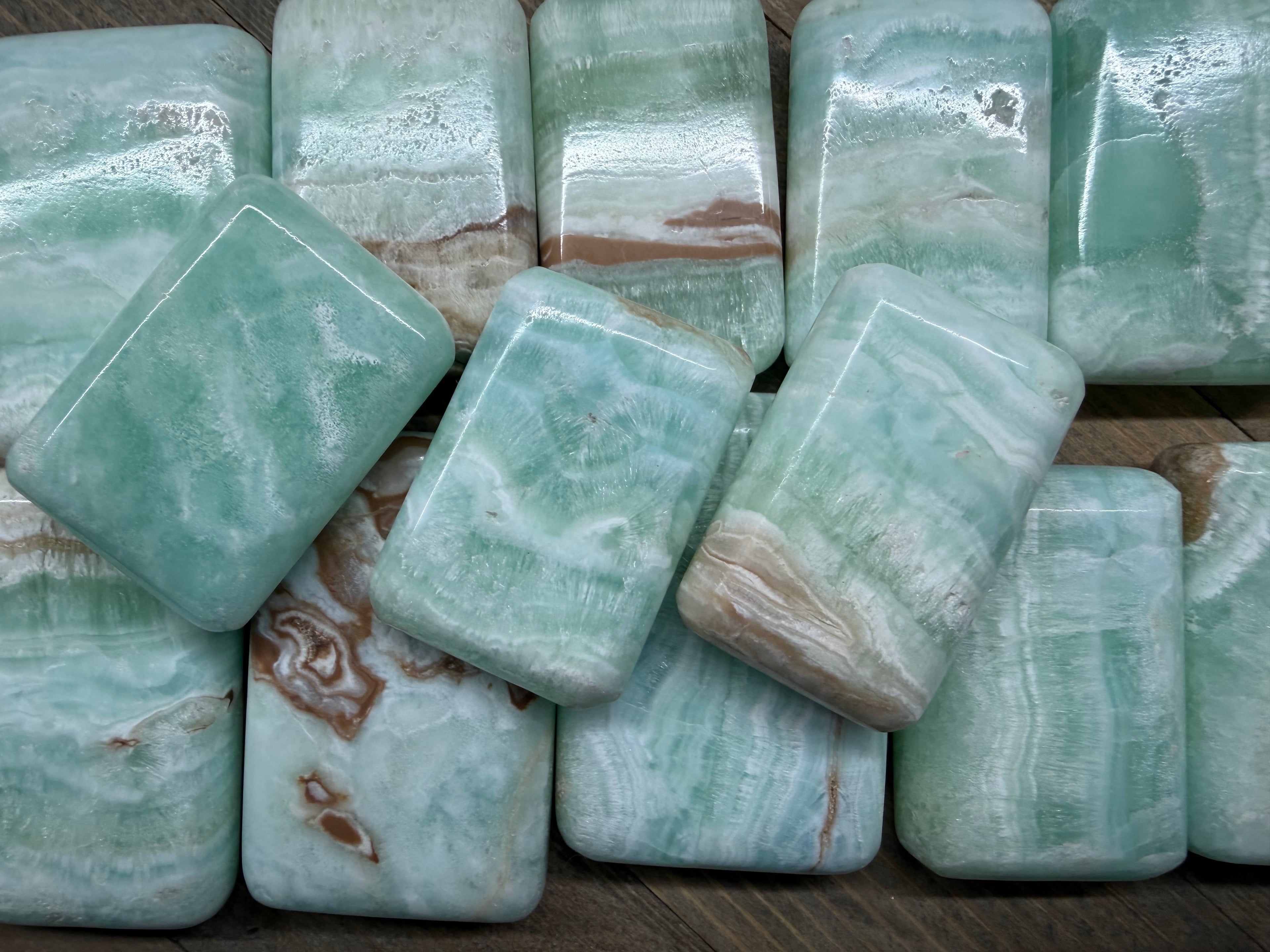 Caribbean Calcite Soap Shape Palm Stone | Choose Your Size