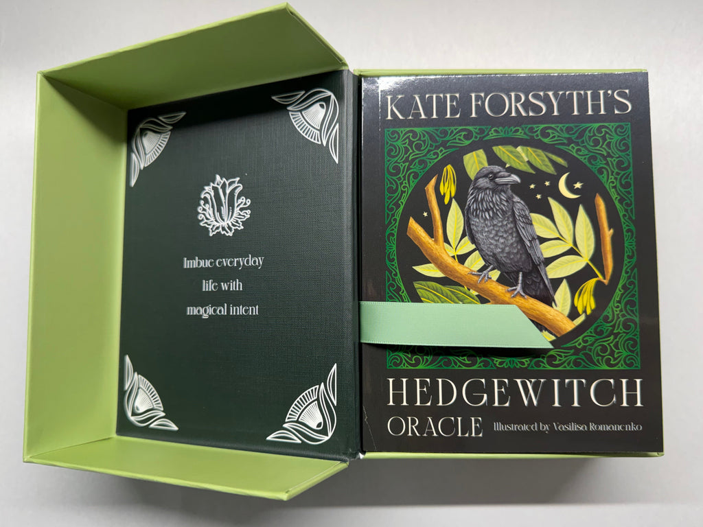 Hedgewitch Oracle card set with green box on a white background