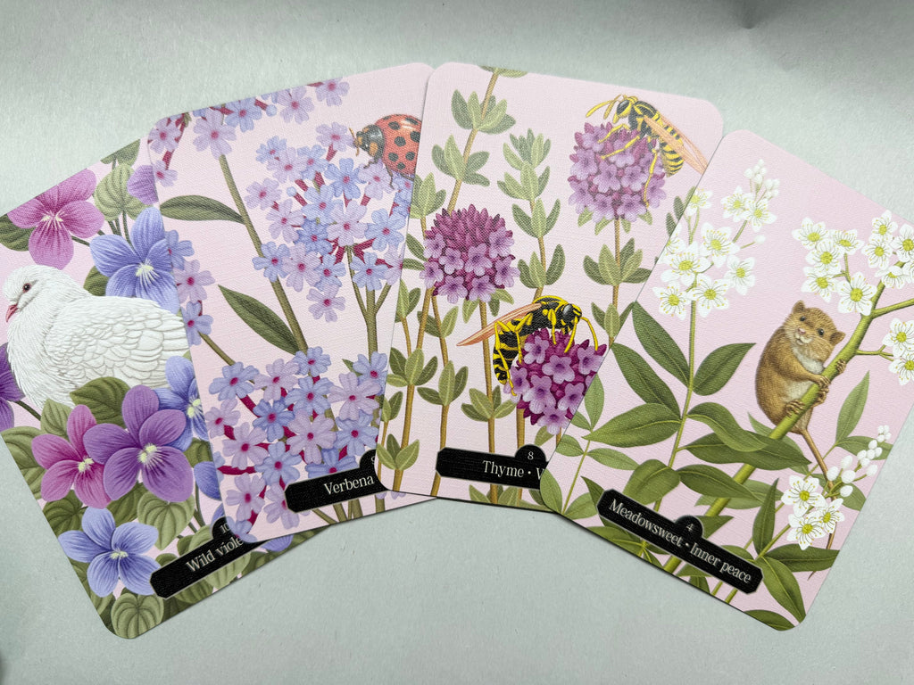 Floral-patterned underwear with nature-themed design on a light gray background