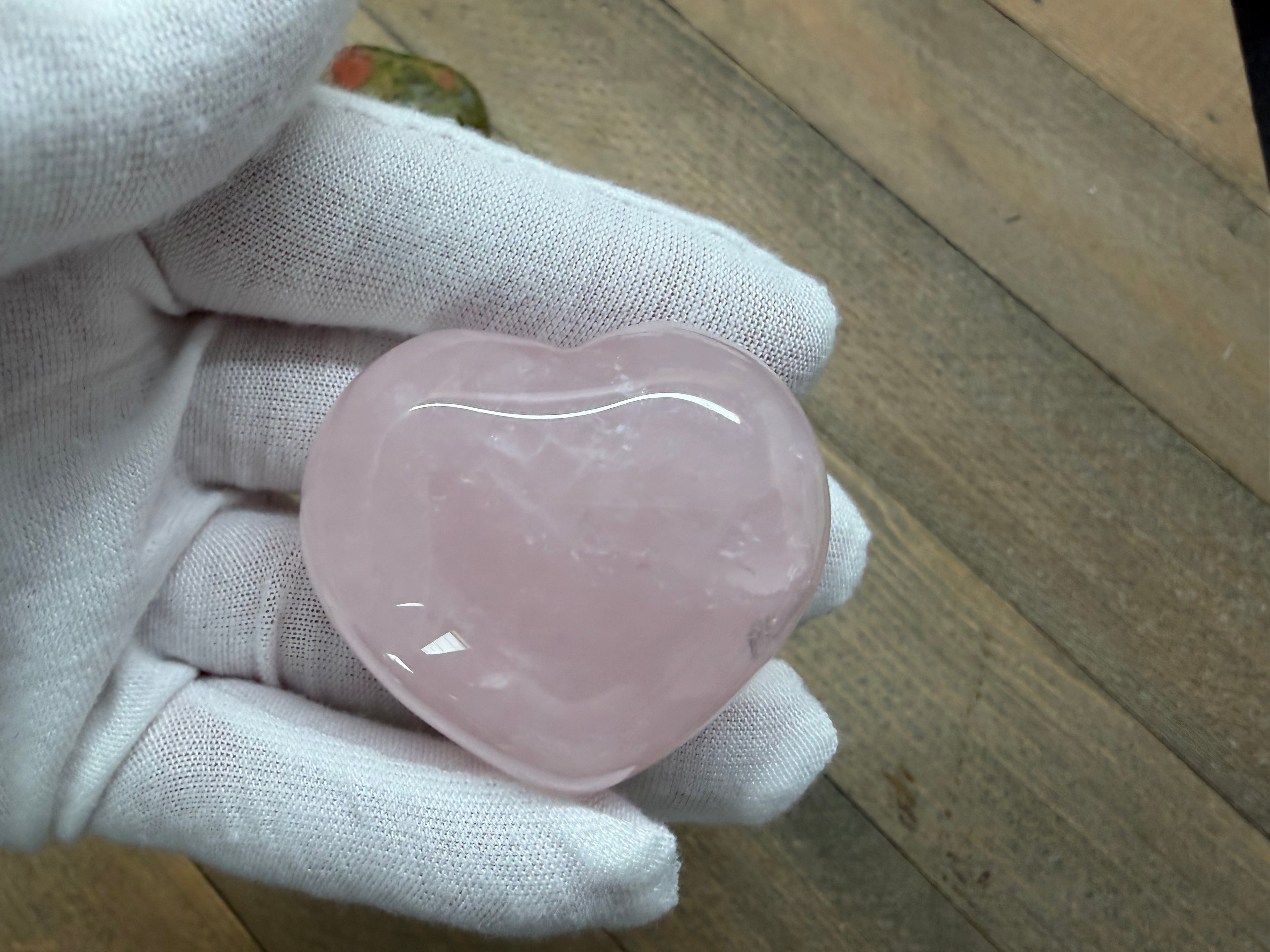 45mm Crystal Puffy Heart | Rose Quartz, Sodalite, or Unakite | Polished Palm Stone | Choose Your Stone