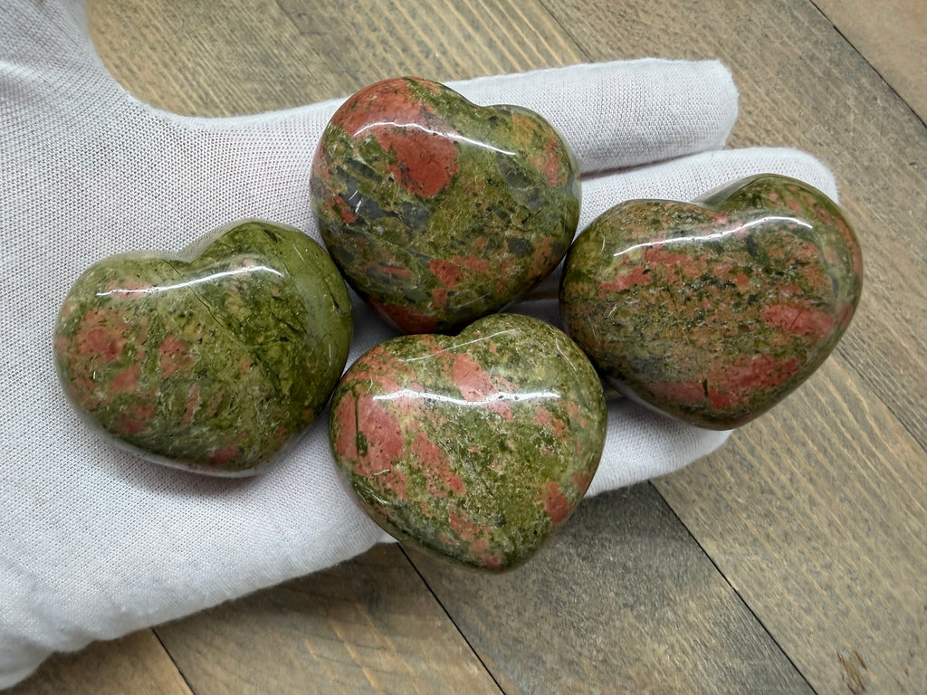 45mm Crystal Puffy Heart | Rose Quartz, Sodalite, or Unakite | Polished Palm Stone | Choose Your Stone
