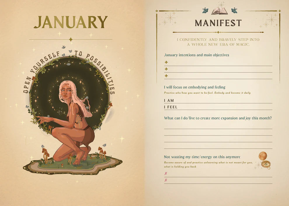 2027 Manifest Your Dreams Planner Calendar by Alexis Rakun, Guided Manifestation Journal