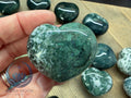 Green Moss Agate Puffy Heart