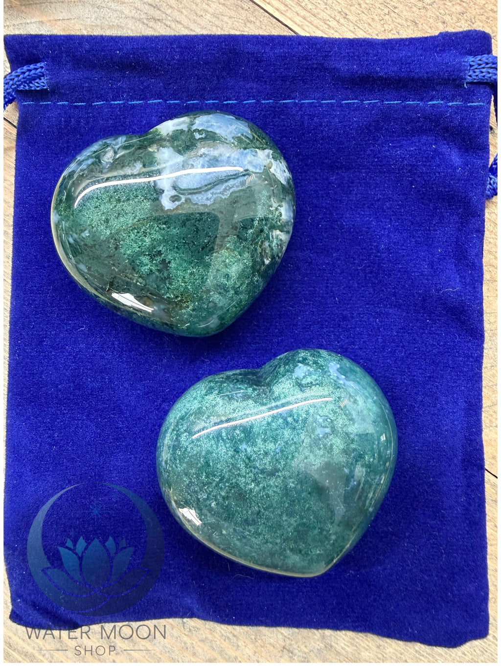 Green Moss Agate Puffy Heart