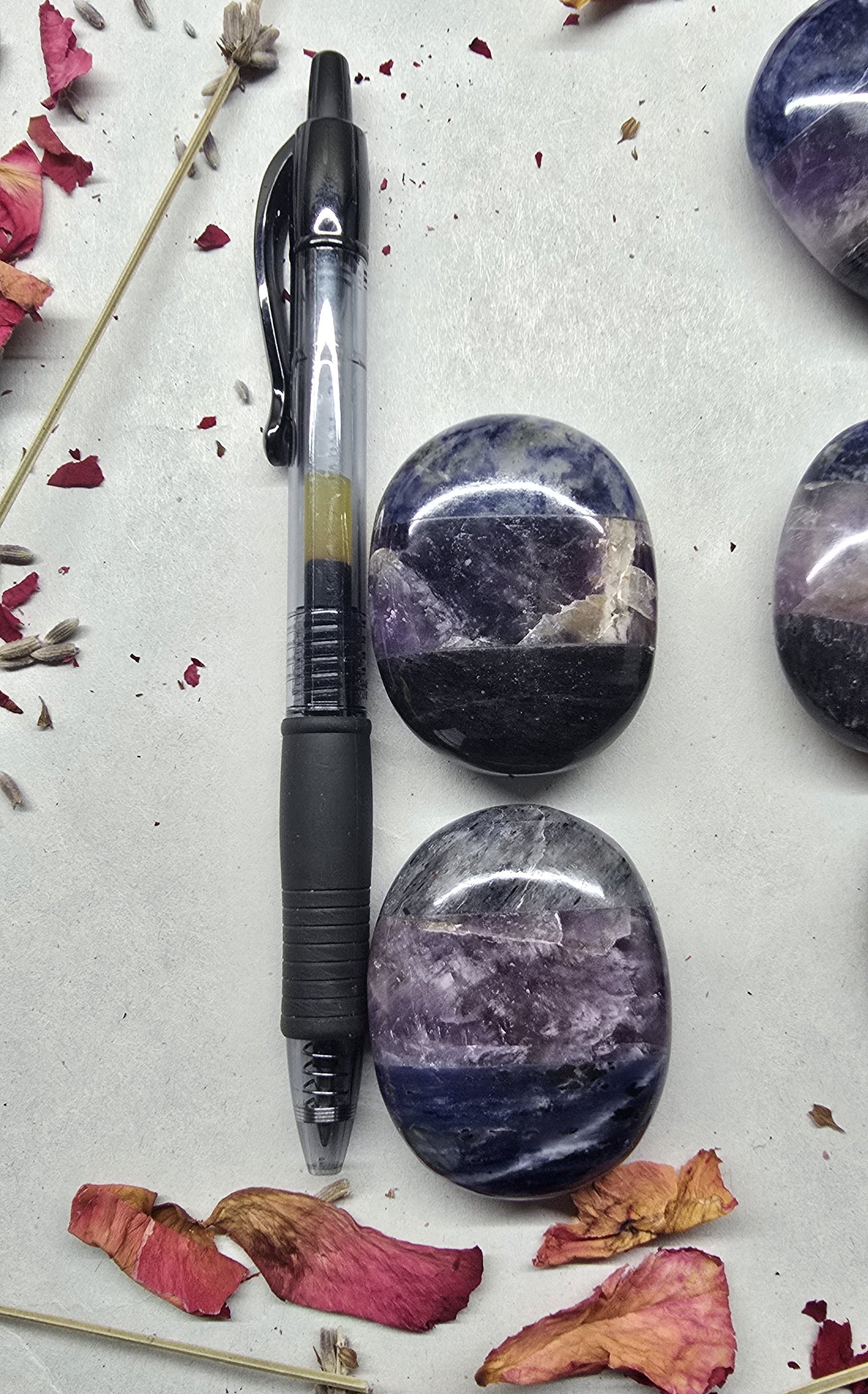 Sodalite Amethyst Blue Aventurine Combination Palm Stone