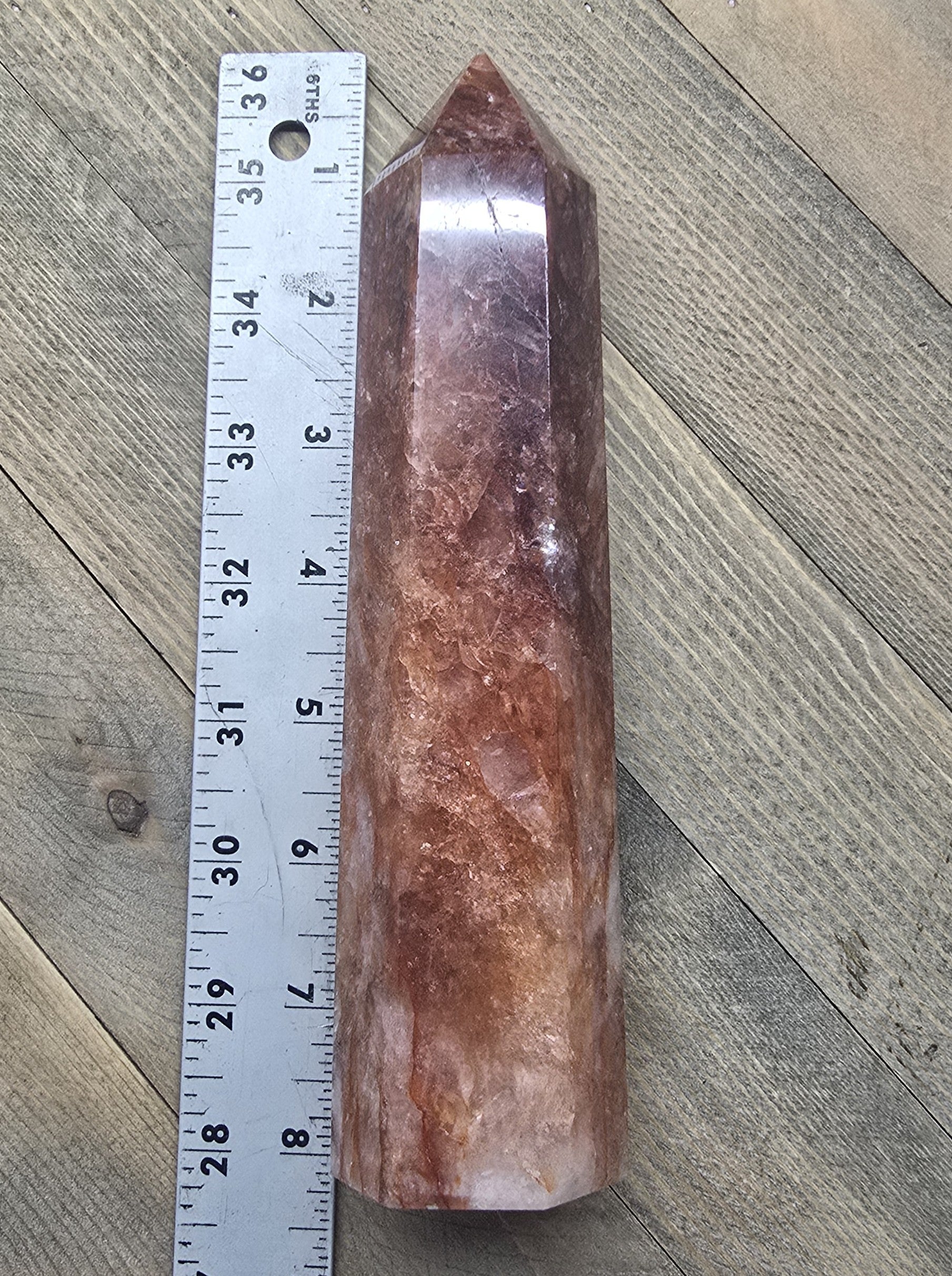 8" Red Fire Crystal Hematoid Quartz Tower 1lb 5.5oz Crystal Specimen