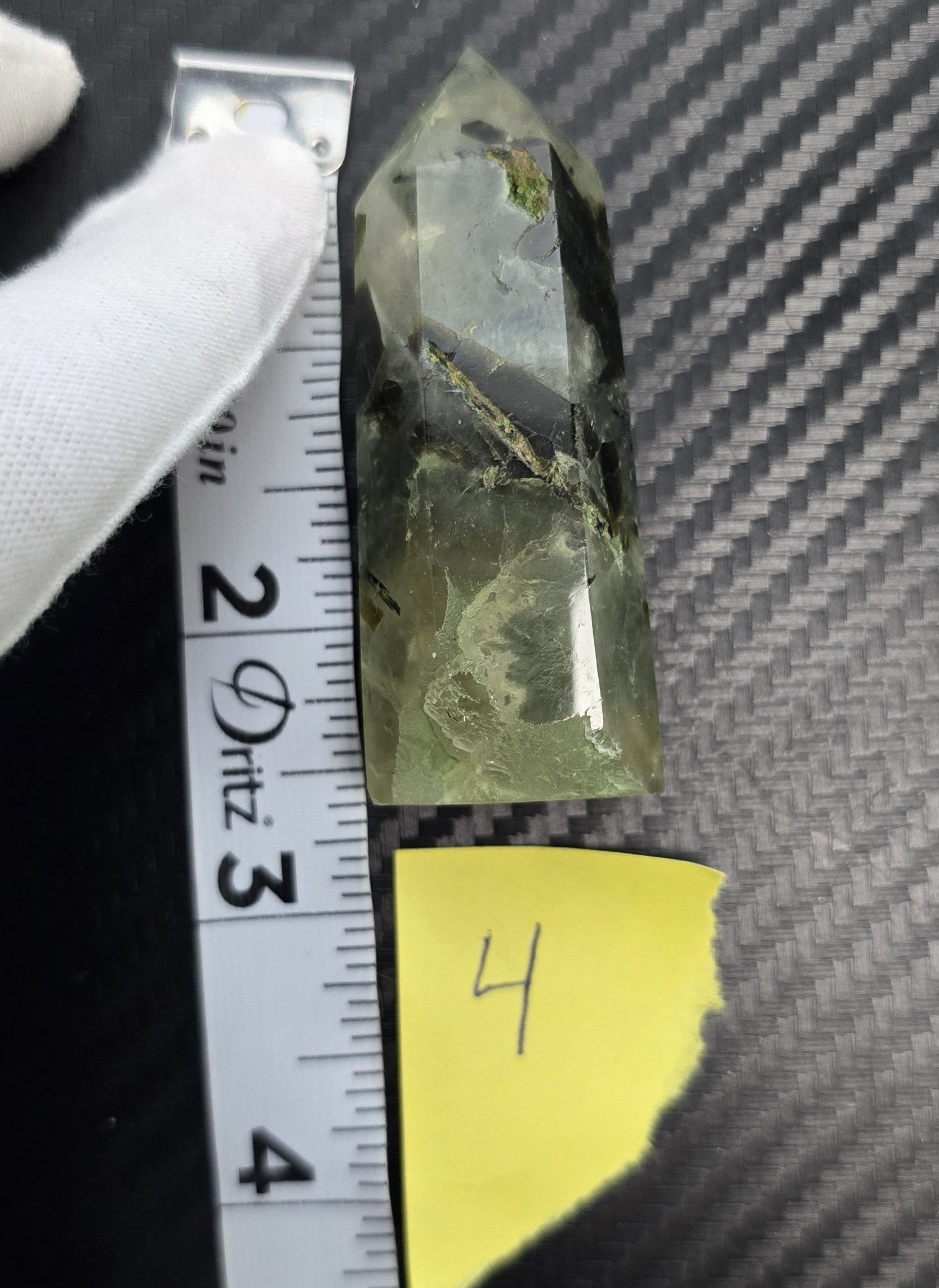 Epidote in Prehnite Towers Green Gemstone