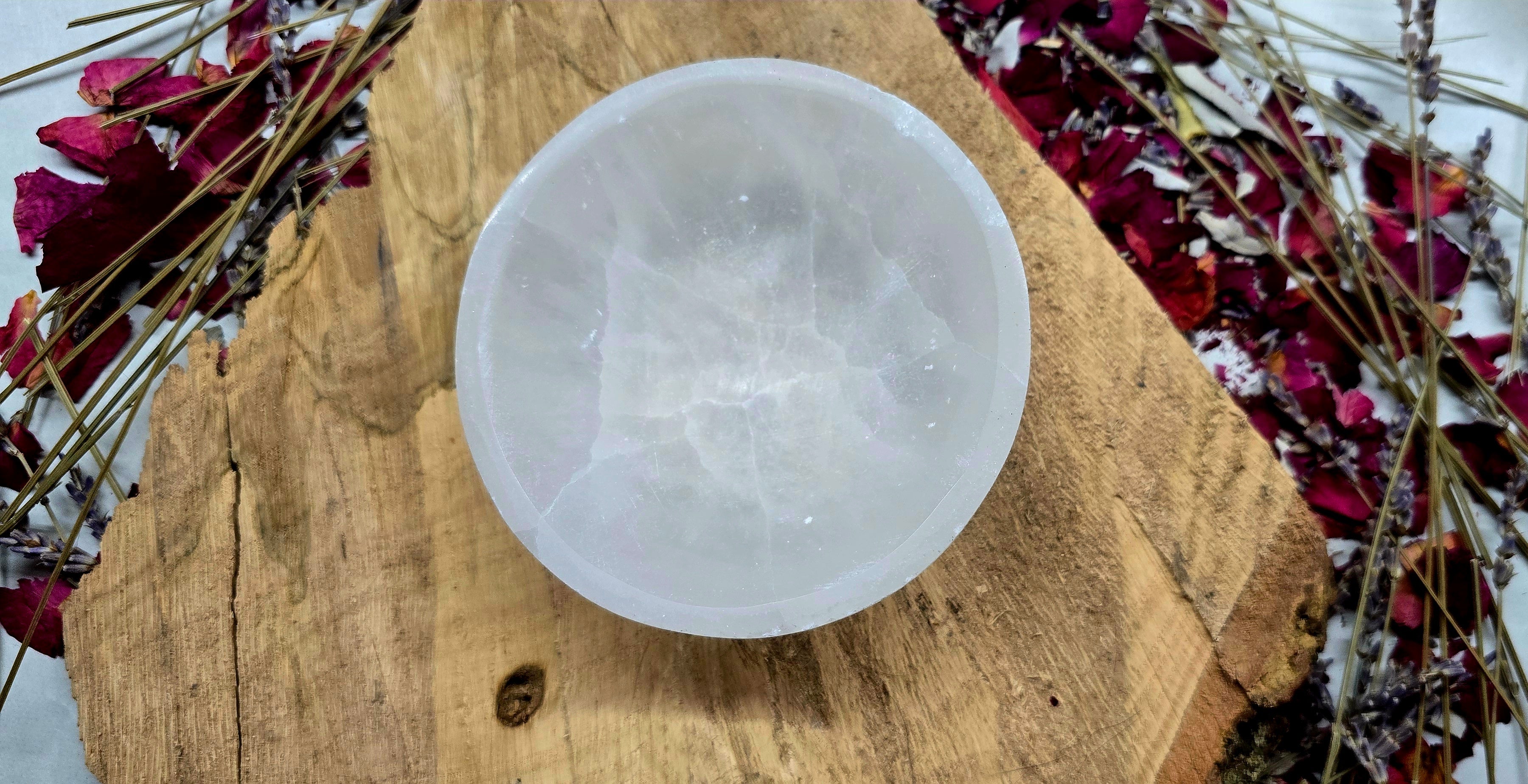4" Diameter Natural Selenite Crystal Bowl