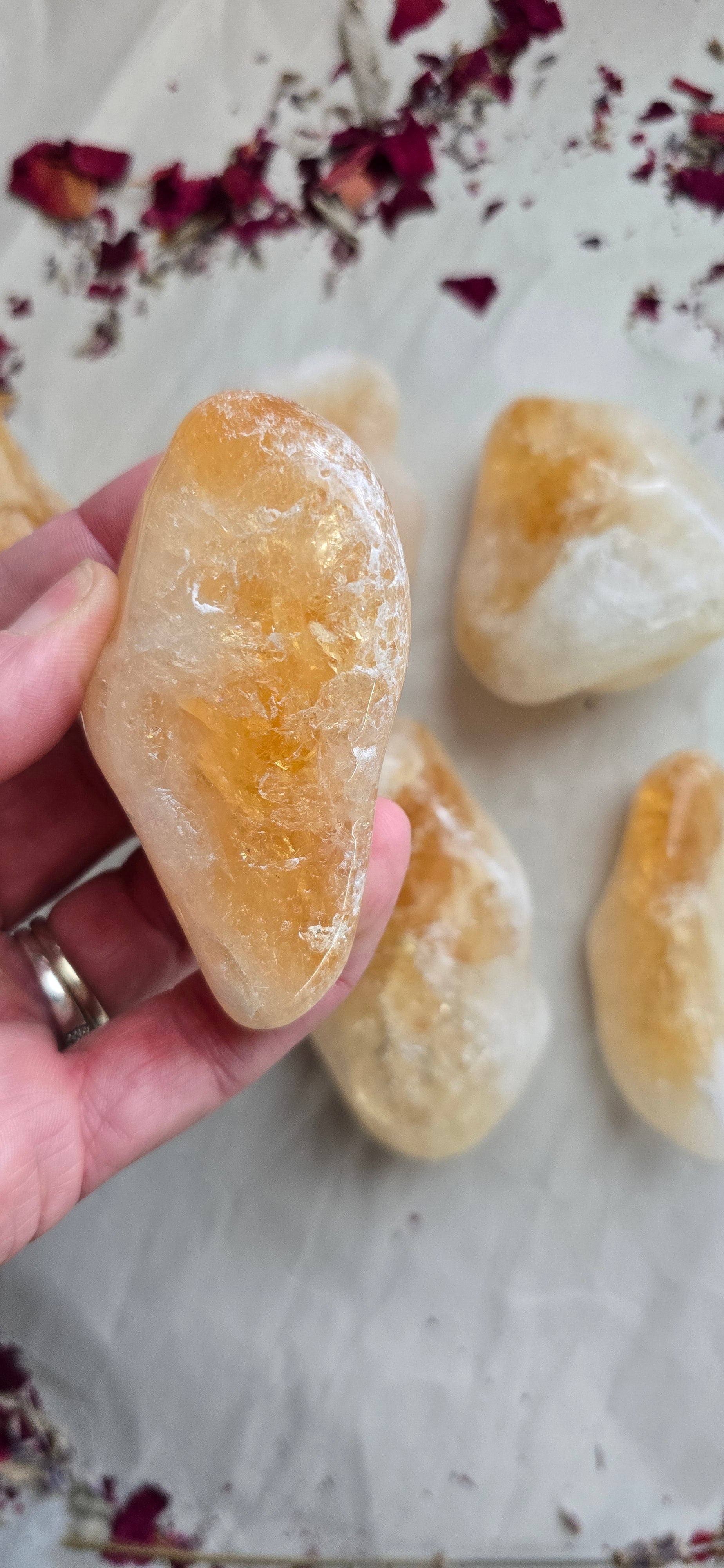 Citrine Crystal Tumbled & Polished (Heat Treated Amethyst)