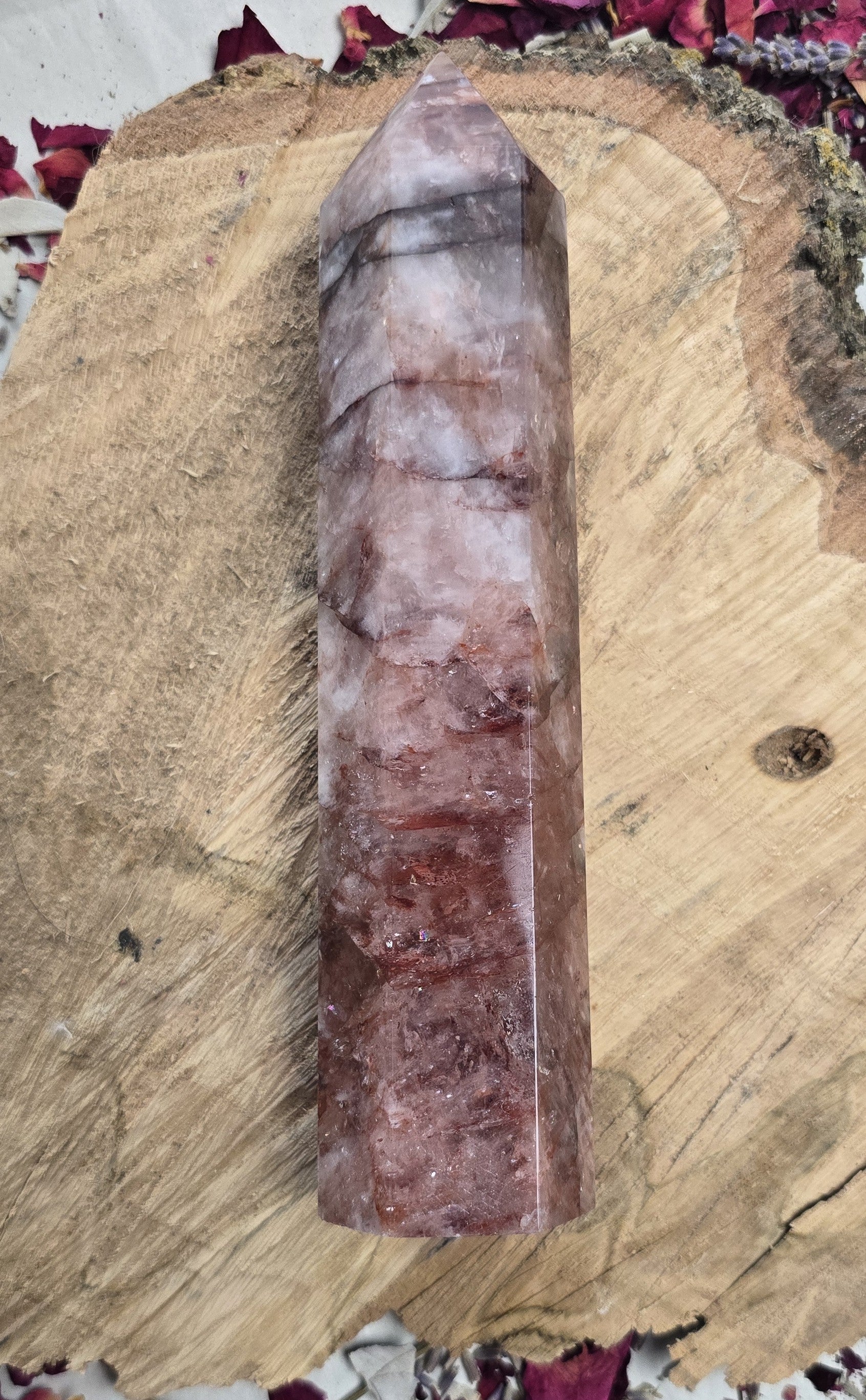 7.5" Hematoid Fire Quartz Tower - Fire Quartz Tower Point