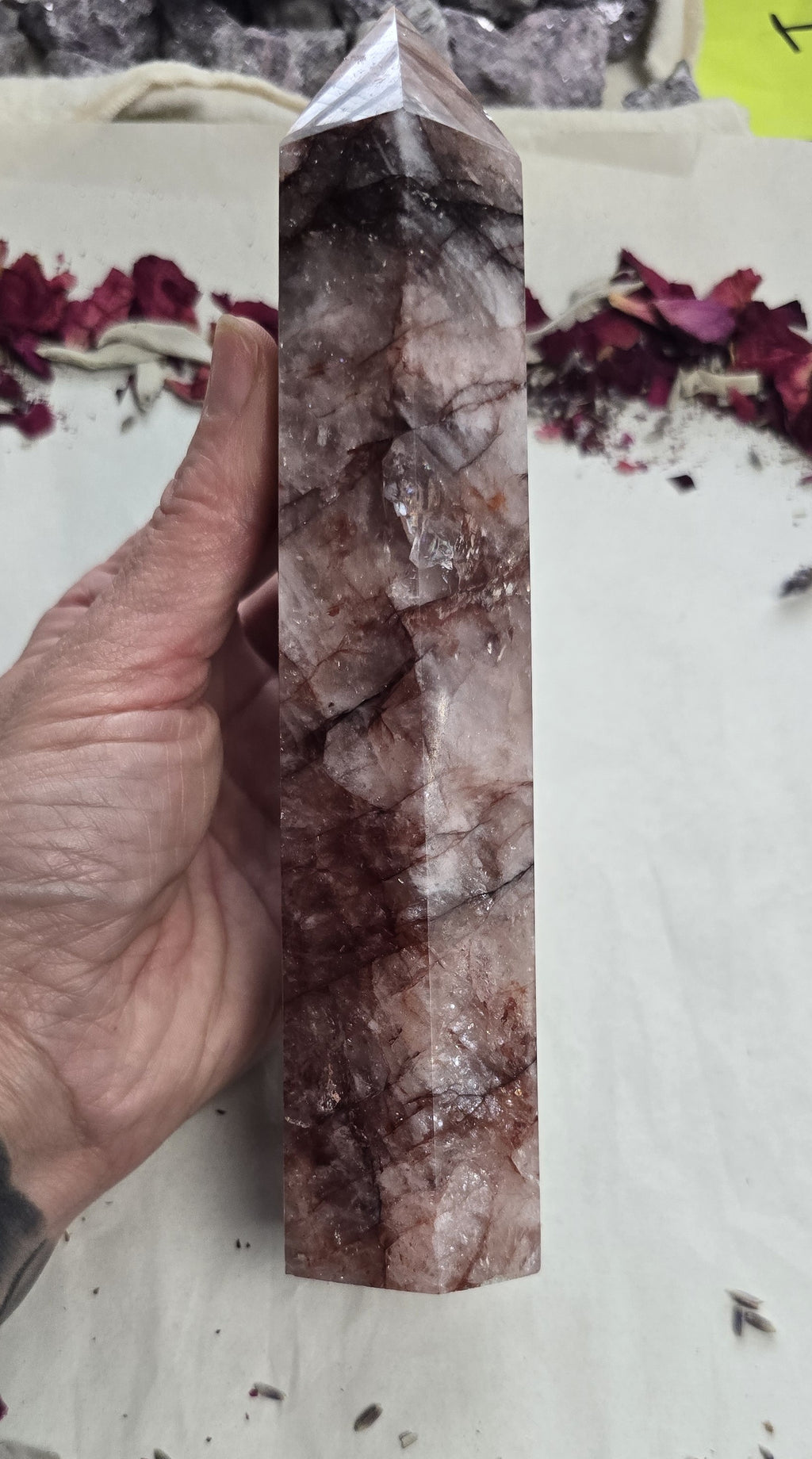 7.5" Hematoid Fire Quartz Tower - Fire Quartz Tower Point