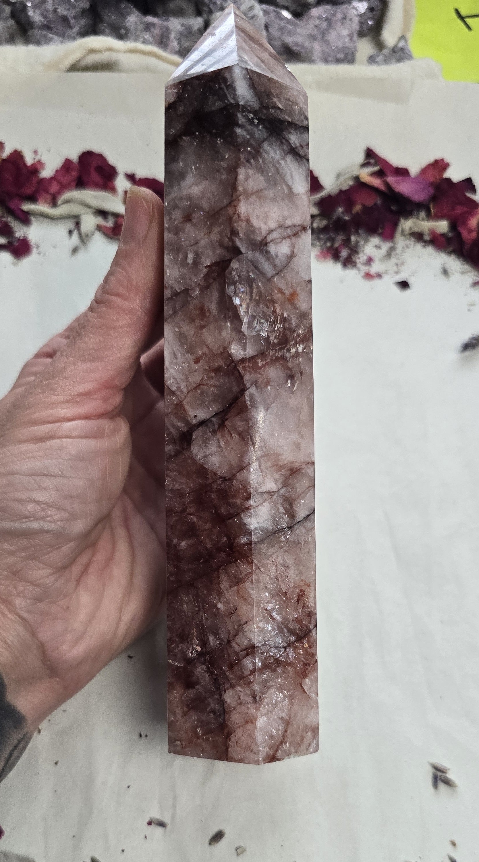 7.5" Hematoid Fire Quartz Tower - Fire Quartz Tower Point