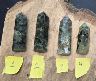 Epidote in Prehnite Towers Green Gemstone