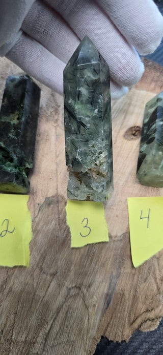 Epidote in Prehnite Towers Green Gemstone