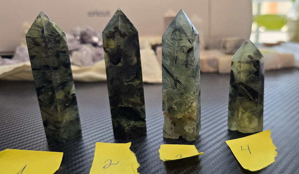 Epidote in Prehnite Towers Green Gemstone