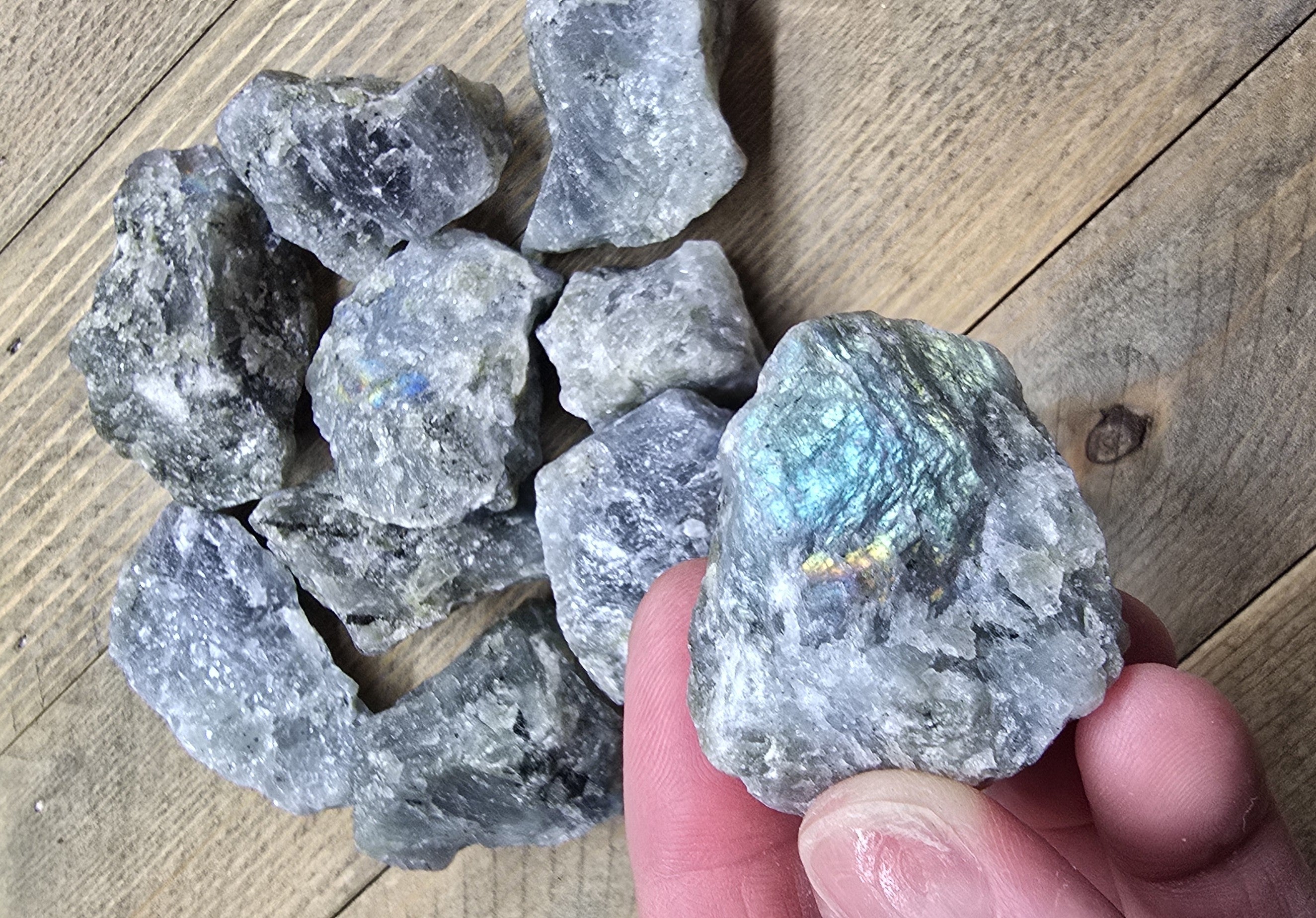 Half Pound Raw Labradorite Crystals – Natural Stone for Protection & Intuition