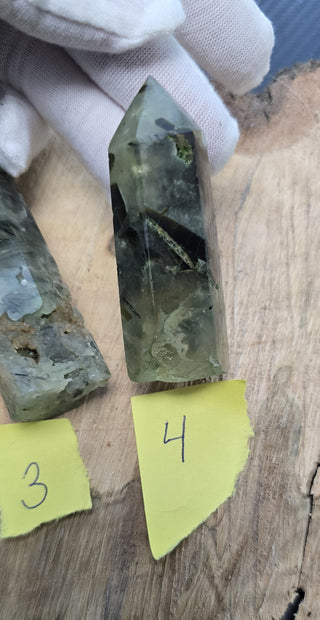 Epidote in Prehnite Towers Green Gemstone