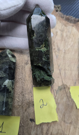 Epidote in Prehnite Towers Green Gemstone