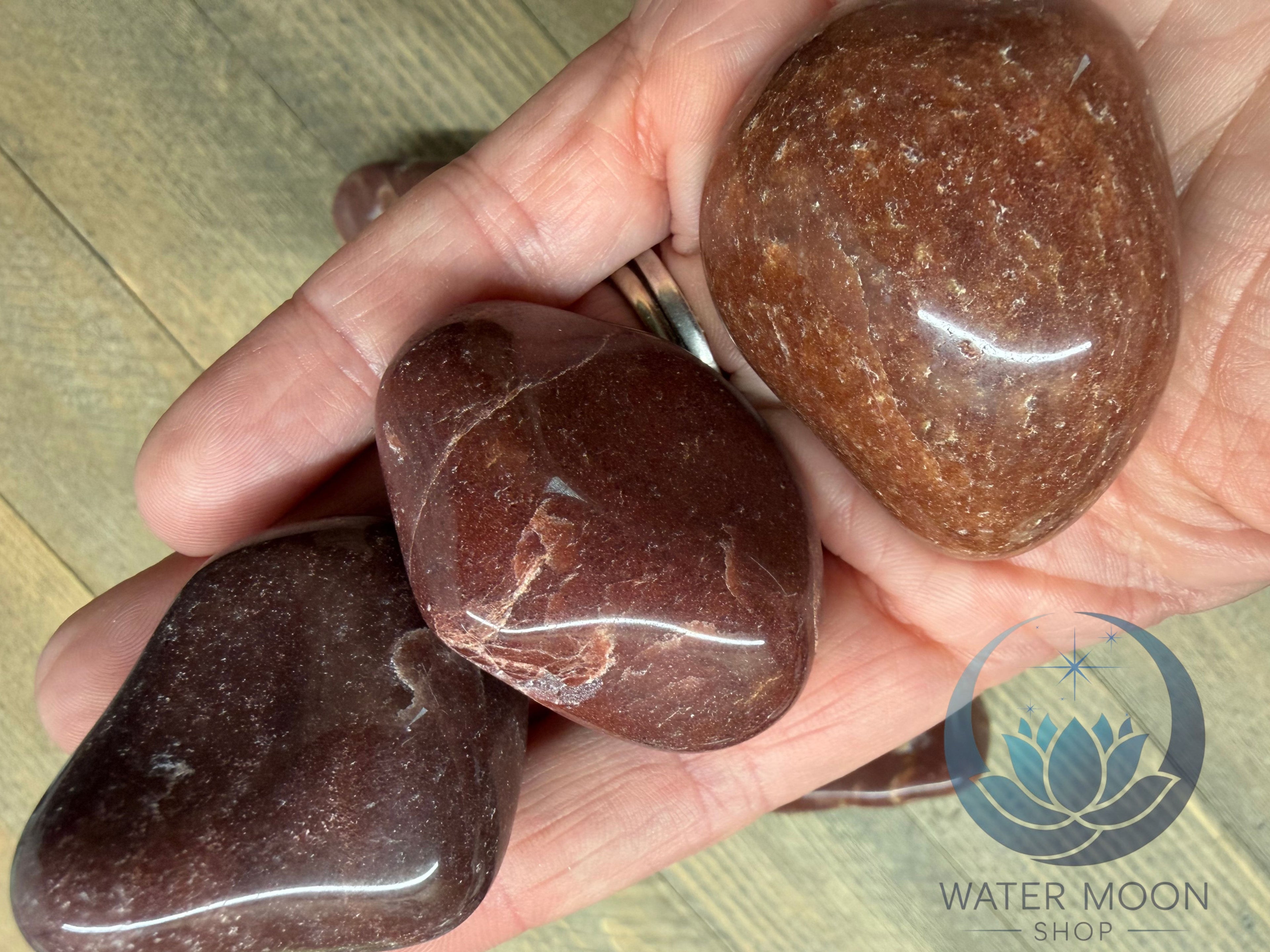 Red Aventurine Tumbled Stone — Grade A, Brazil, Large 1.5"–2"