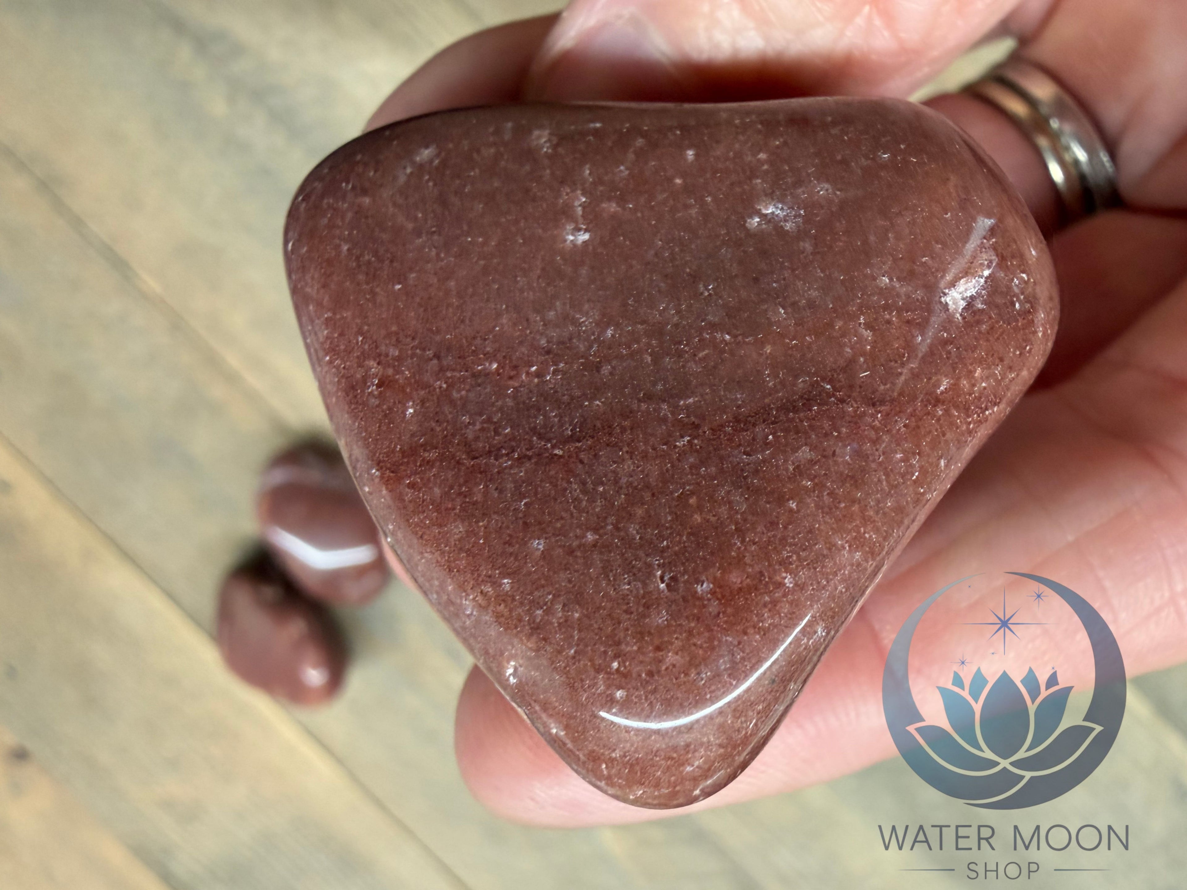 Red Aventurine Tumbled Stone — Grade A, Brazil, Large 1.5"–2"