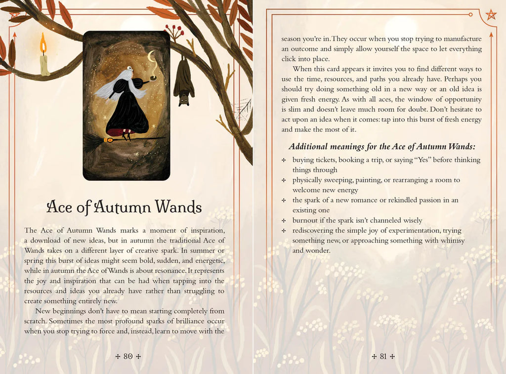 Seasons of the Witch Autumn Tarot Deck and Guidebook by Lorriane Anderson, 78-Card Mabon Tarot