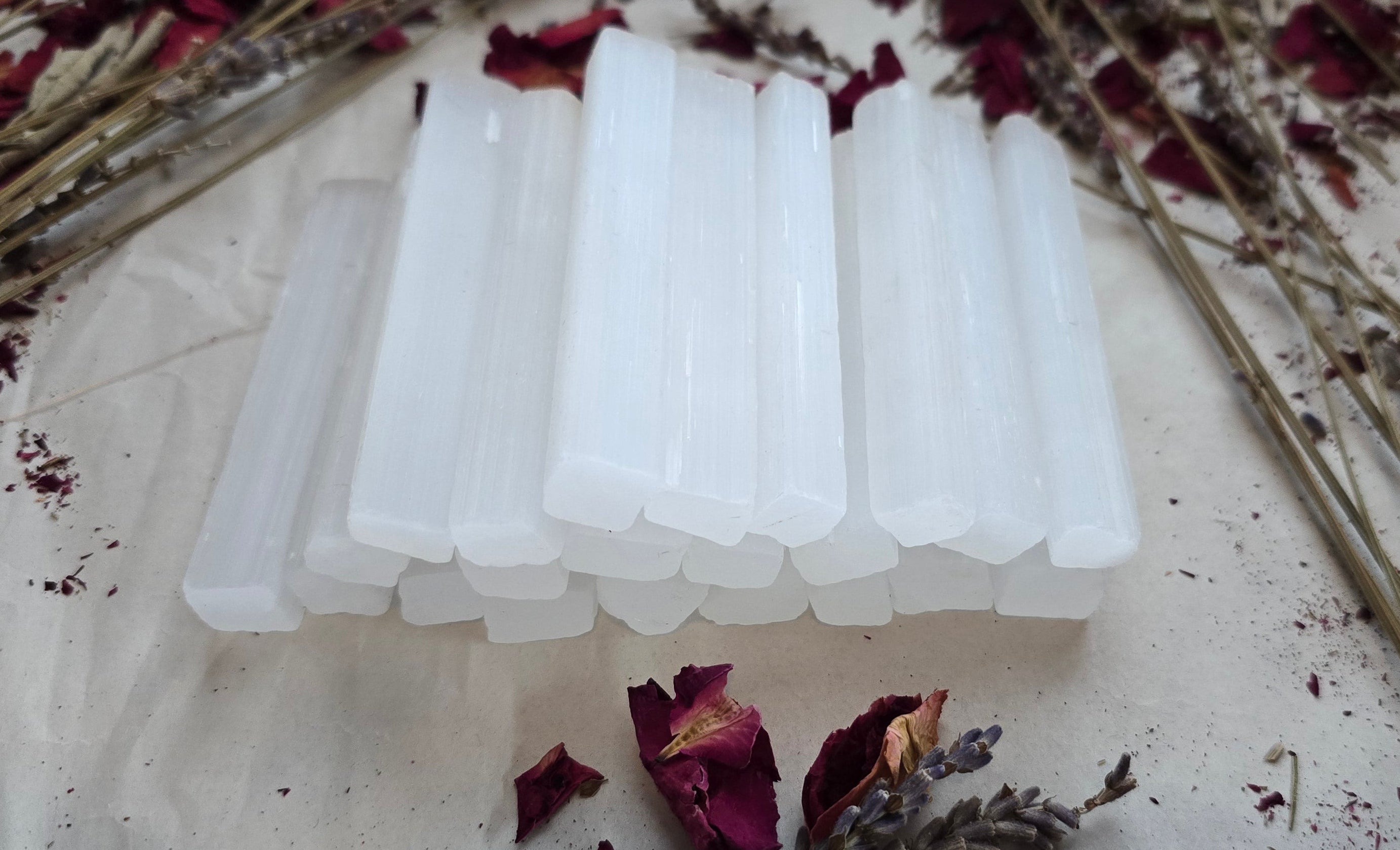 Bulk Natural 3" Selenite Wands