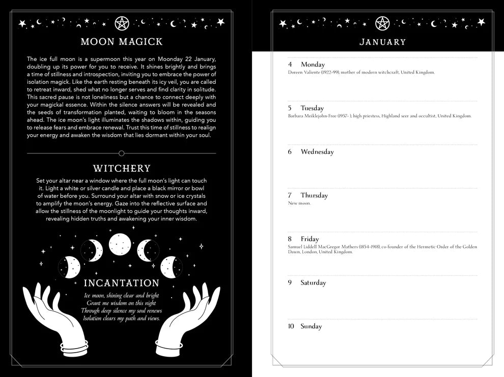 2027 Witch's Diary and Planner Calendar by Flavia Kate Peters and Barbara Meiklejohn-Free, Witchy Planner