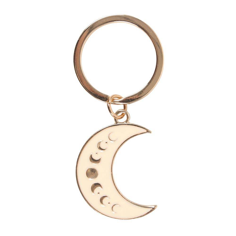 Moon Phase Crescent Enamel Keyring - Water Moon Shop
