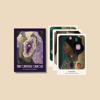 The Crystal Oracle Deck by Broccoli featuring beautifully illustrated cards and guidebook for divination